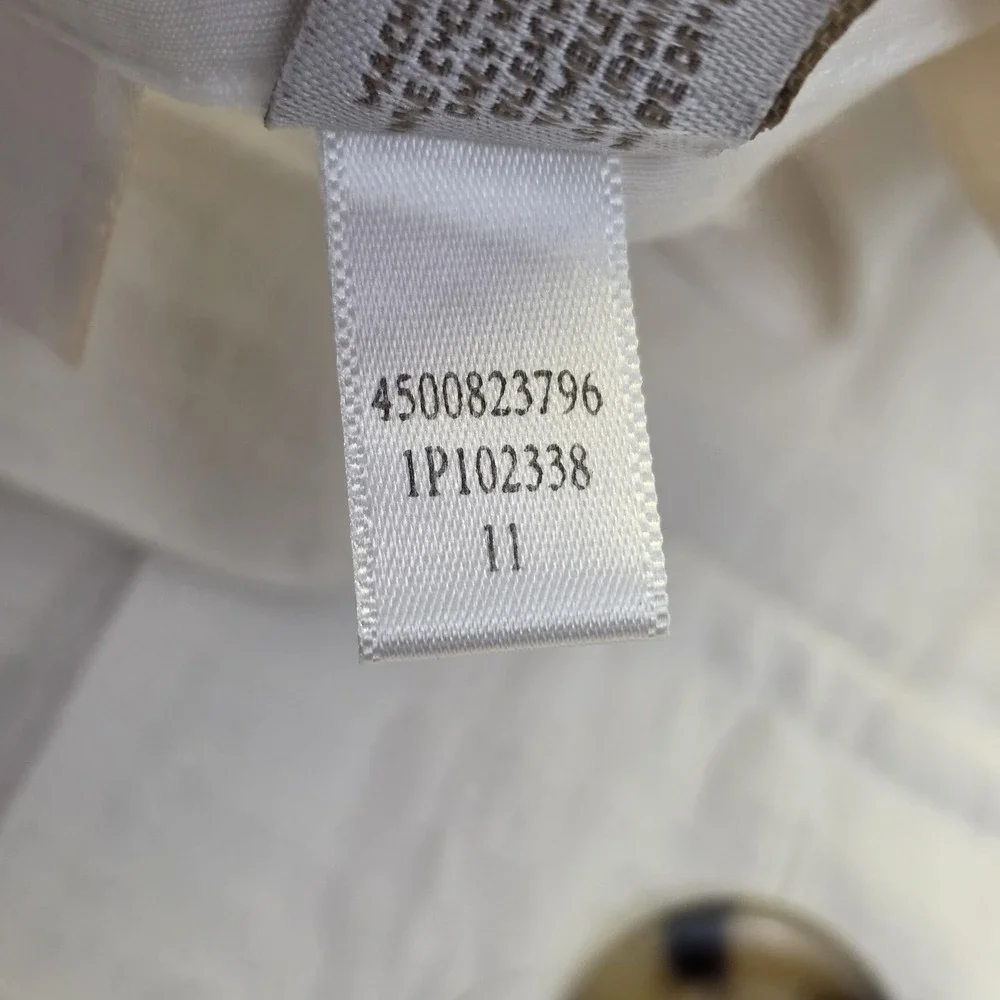 Chico's Jacket‎ Womens 0 White Utility Safari Button Front Pockets Elastic Waist